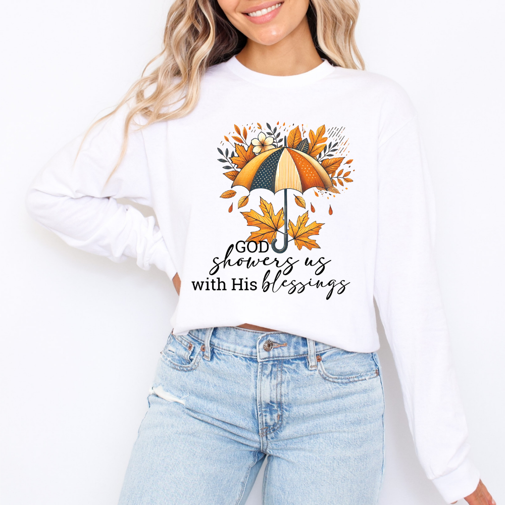 God Showers Us Long Sleeve
