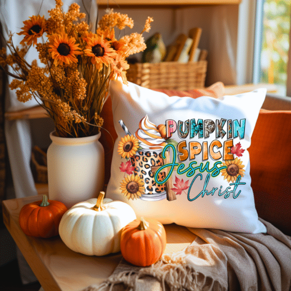Pumpkin Spice Jesus Christ Pillow