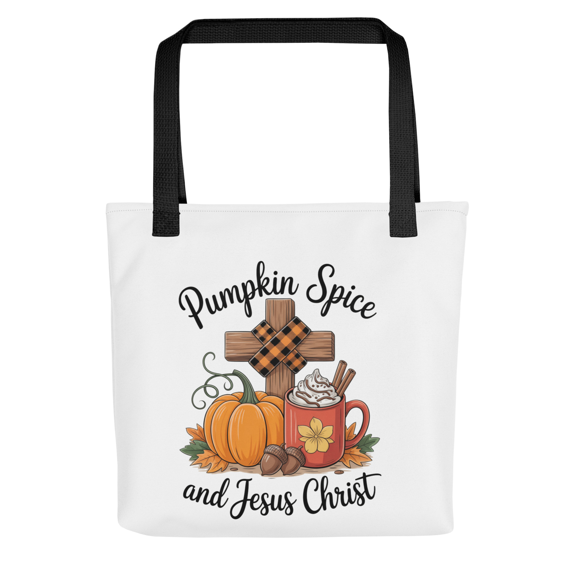 Pumpkin Spice And Jesus Christ Tote Bag - Image 2